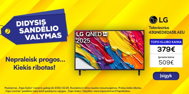 Televizorius LG 43QNED82A3B.AEU