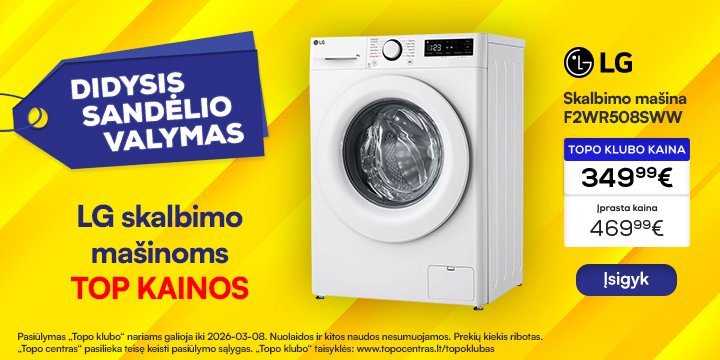 LG skalbimo mašinoms TOP kainos