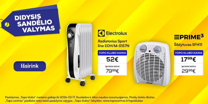 Šildymo prekėms TOP kainos