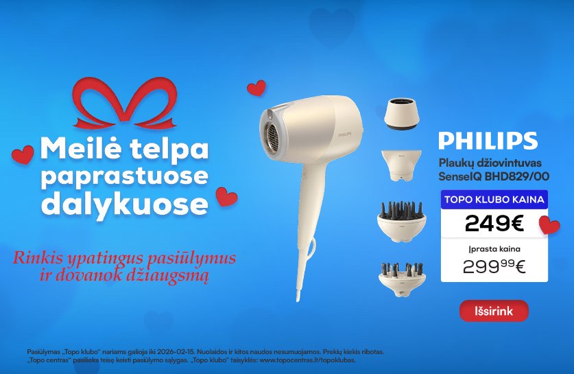 Plaukų džiovintuvas PHILIPS SenseIQ BHD829/00