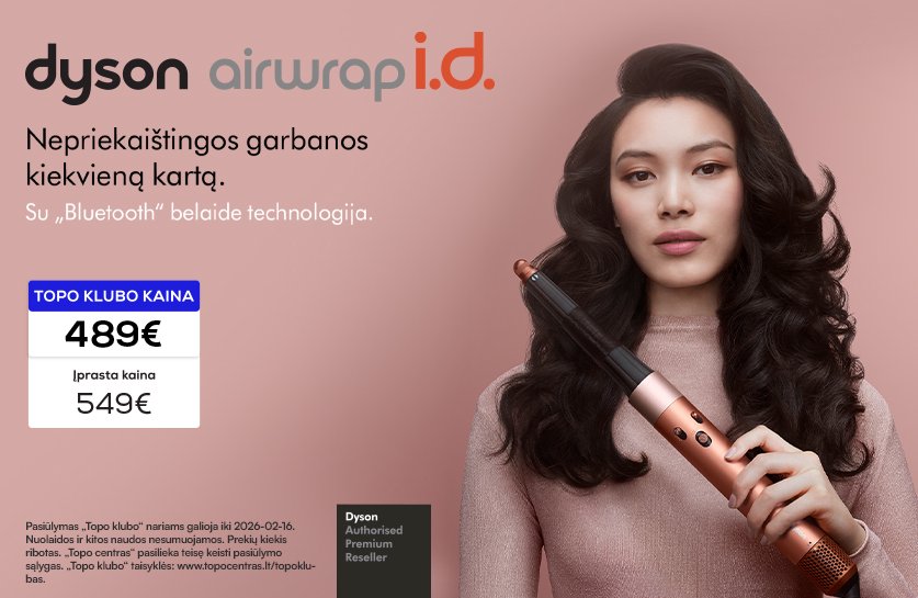 Plaukų formavimo šukos DYSON Airwrap ID Straight+Wavy - Amber Silk/Pink Champagne