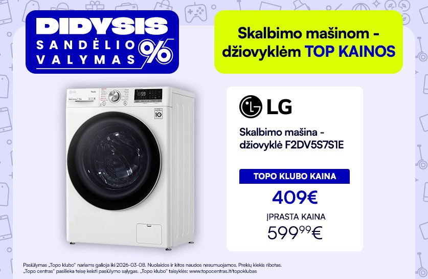 Skalbimo mašinoms - džiovyklėms TOP kainos