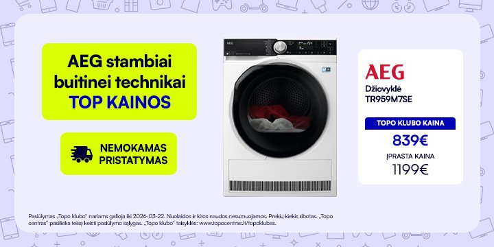 AEG Stambiai buitinei technikai TOP kainos + nemokamas pristatymas