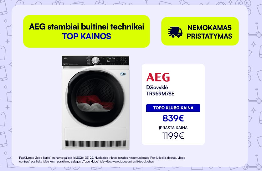 AEG Stambiai buitinei technikai TOP kainos + nemokamas pristatymas