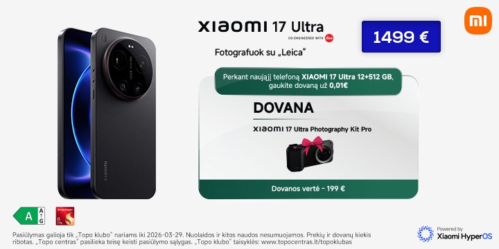 Mobilusis telefonas XIAOMI 17 Ultra 12+512GB Black