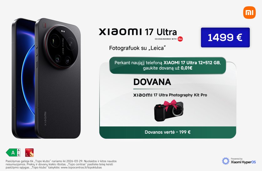 Mobilusis telefonas XIAOMI 17 Ultra 12+512GB Black