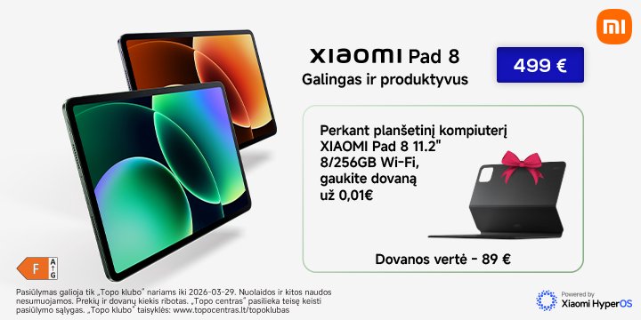 Planšetinis kompiuteris XIAOMI Pad 8 Pro 11.2" 12/512GB Wi-Fi, Gray
