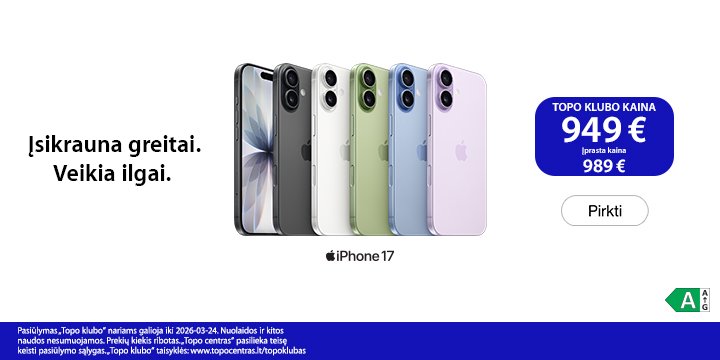 Apple iPhone 17 TOP kainomis!