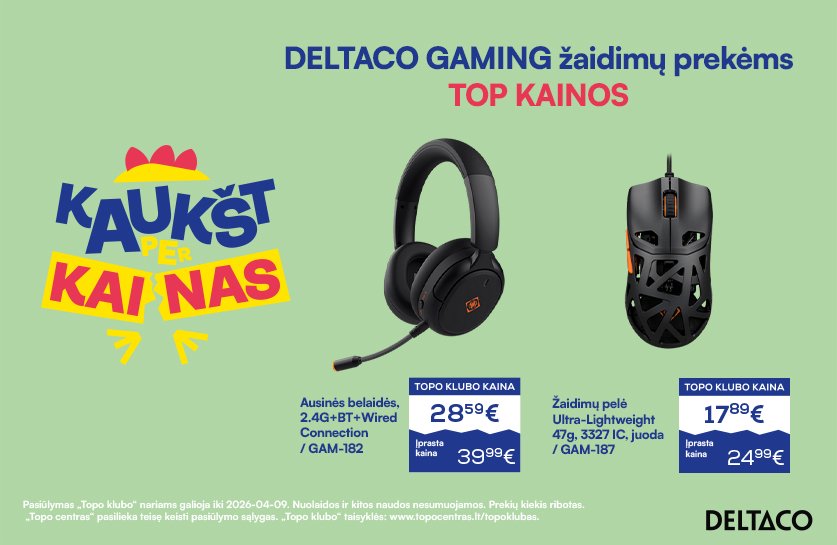 DELTACO Gaming prekėms TOP kainos