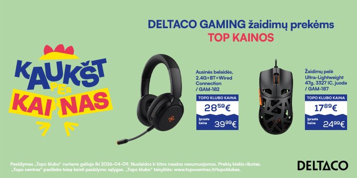 DELTACO Gaming prekėms TOP kainos