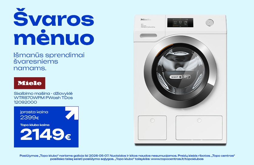 Skalbimo mašina - džiovyklė MIELE WTR870WPM PWash TDos 12092000
