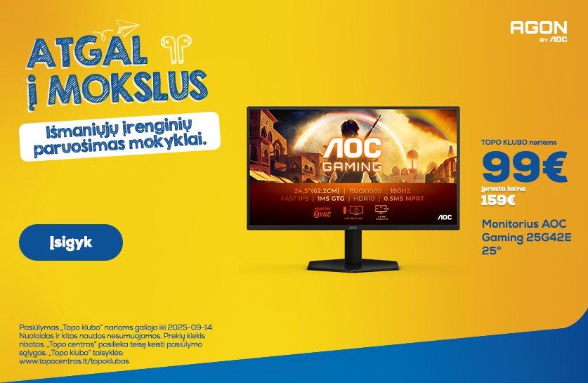 Monitorius AOC Gaming 25G42E 25"