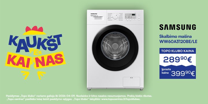 Skalbimo mašina Samsung WW60A3120BE/LE