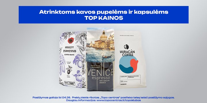 Atrinktoms kavos pupelėms bei kapsulėms TOP kainos!