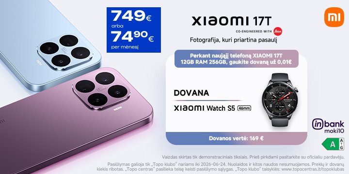 Naujiena! Xiaomi 17T serijos telefonai | Paprasti