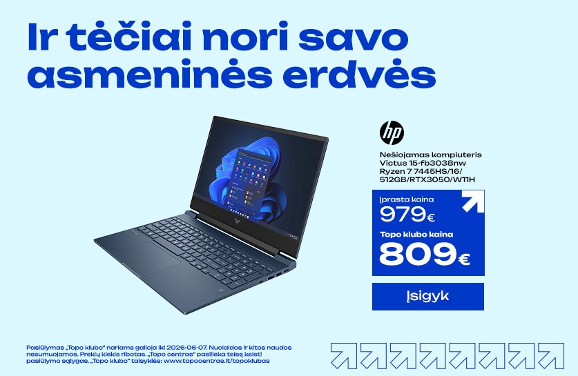 Nešiojamas kompiuteris HP Victus 15-fb3038nw Ryzen 7 7445HS/16/512GB/RTX3050/W11H