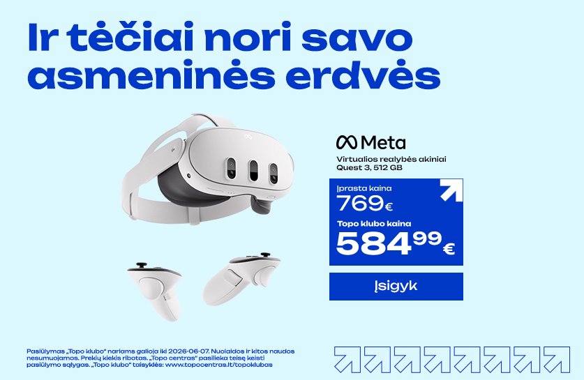 Virtualios realybės akiniai META Quest 3, 512 GB