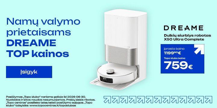 Dulkių siurblys robotas Dreame X50 Ultra Complete, baltas