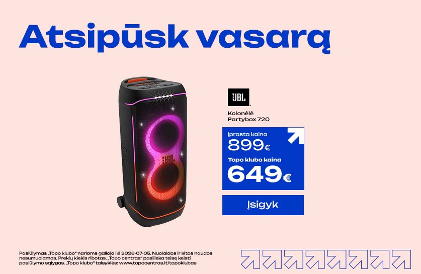 Kolonėlė JBL Partybox 720, juoda, baterija nepridedama