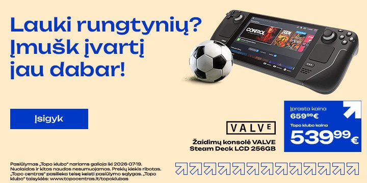 Žaidimų konsolė VALVE Steam Deck LCD 256GB