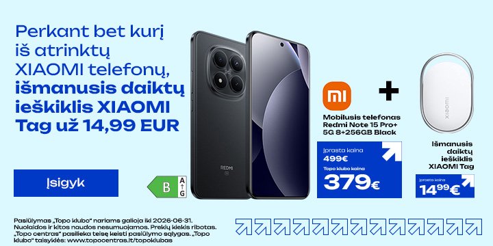 Pirk Xiaomi telefoną ir daiktų ieškiklį gaukite tik už 14,99 €