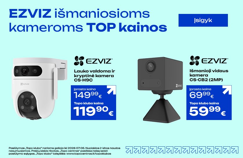 Daugeliui EZVIZ išmaniųjų kamerų TOP kainos