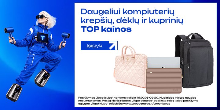 Daugeliui kompiuterių krepšių, dėklų ir kuprinių TOP kainos