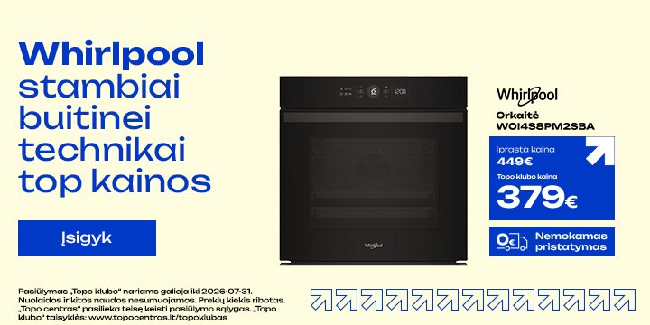 Whirlpool stambiai buitinei technikai TOP kainos