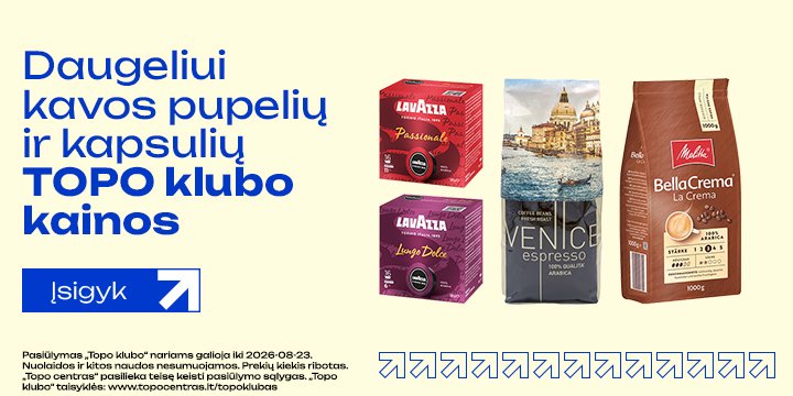 Daugeliui kavos pupelių TOP kainos!