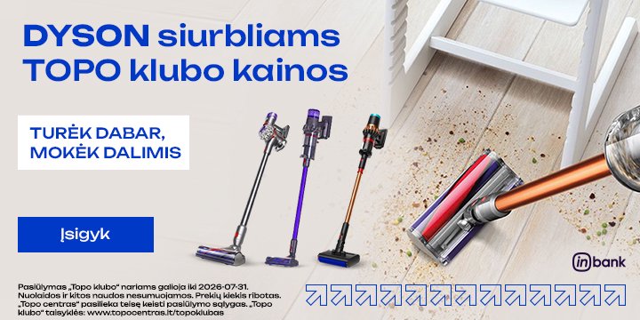 Atrinktiems DYSON dulkių siurbliams TOP kainos!