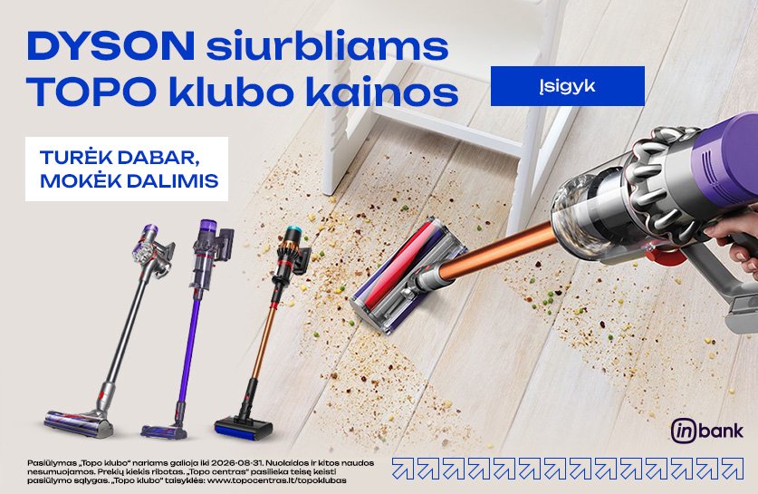 Atrinktiems DYSON dulkių siurbliams TOP kainos!