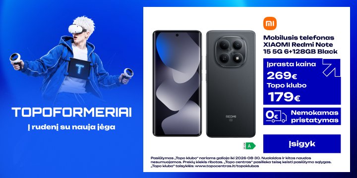 Mobilusis telefonas XIAOMI Redmi Note 15 5G 6+128GB Black