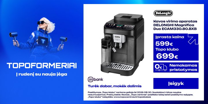 Kavos virimo aparatas DELONGHI Magnifica Duo ECAM330.80.BXB