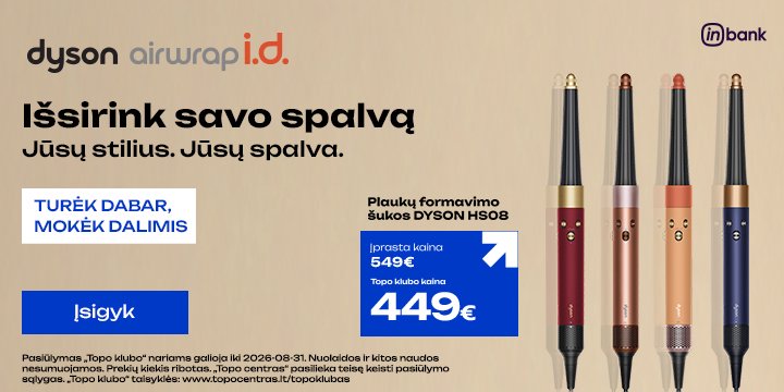 Plaukų formavimo prietaisams DYSON TOP kainos!