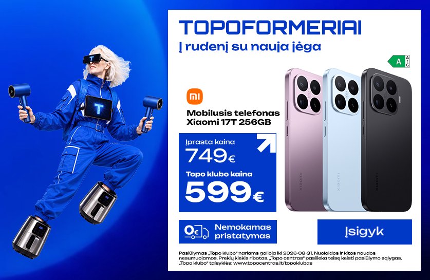 Xiaomi 17T serijos telefonai TOP kainomis