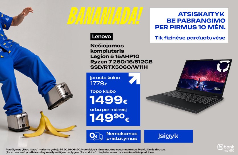 Bananiada - slidžiai geros kainos | Nešiojami kompiuteriai