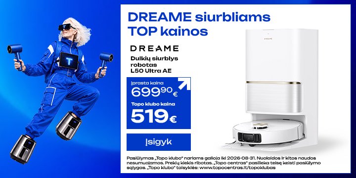 DREAME dulkių siurbliams TOP kainos!
