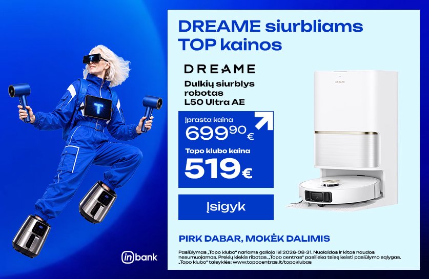 DREAME dulkių siurbliams TOP kainos!