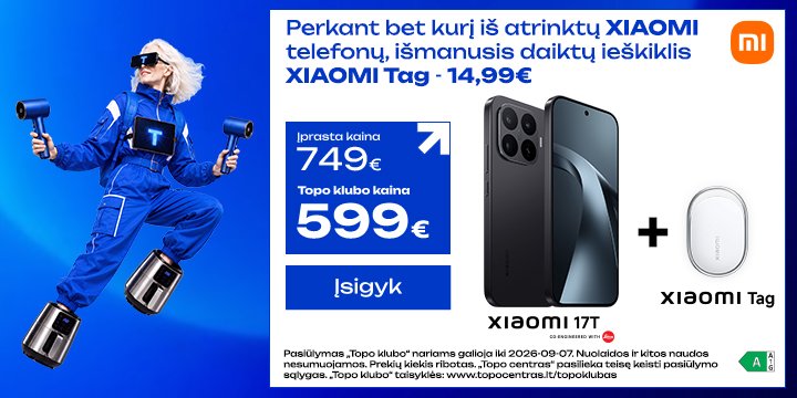 Pirk Xiaomi telefoną ir daiktų ieškiklį gaukite tik už 14,99 €