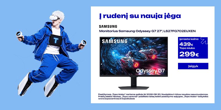 Monitorius Samsung Odyssey G7 27", LS27FG702EUXEN