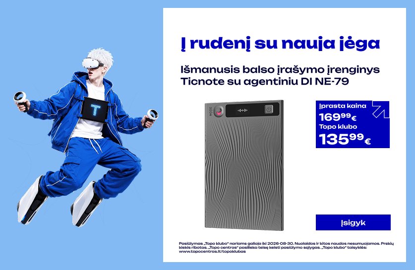 Išmanusis balso įrašymo įrenginys Ticnote su agentiniu DI NE-79