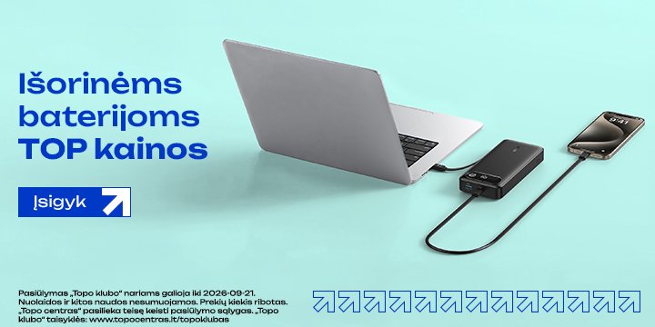 Atrinktoms išorinėms baterijoms TOP kainos