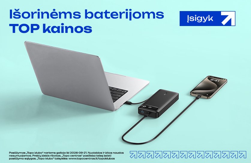 Atrinktoms išorinėms baterijoms TOP kainos