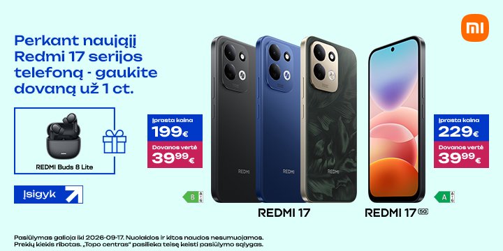 Pirk Xiaomi Redmi 17 ir ausines Redmi Buds 8 gaukite už 0,01 €