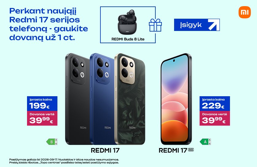 Pirk Xiaomi Redmi 17 ir ausines Redmi Buds 8 gaukite už 0,01 €