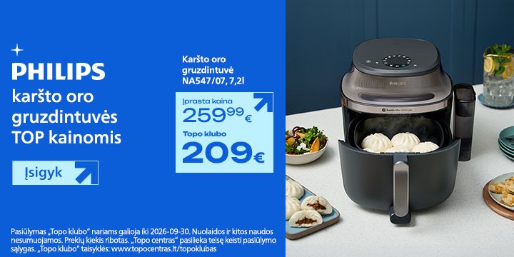Philips karšto oro gruzdintuvėms TOP kainos!