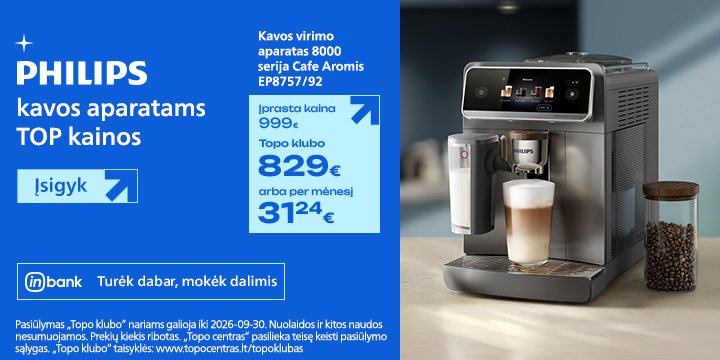 Philips kavos aparatai TOP kainomis!