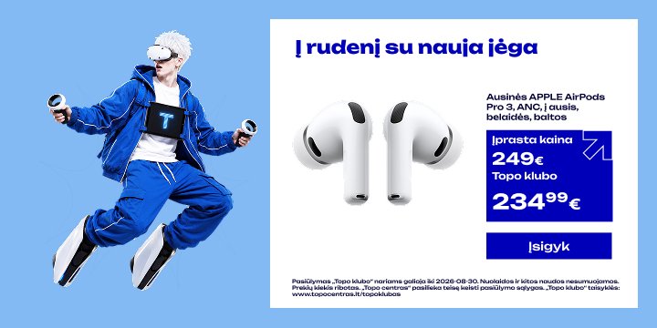 Ausinės APPLE AirPods Pro 3, ANC, į ausis, belaidės, baltos