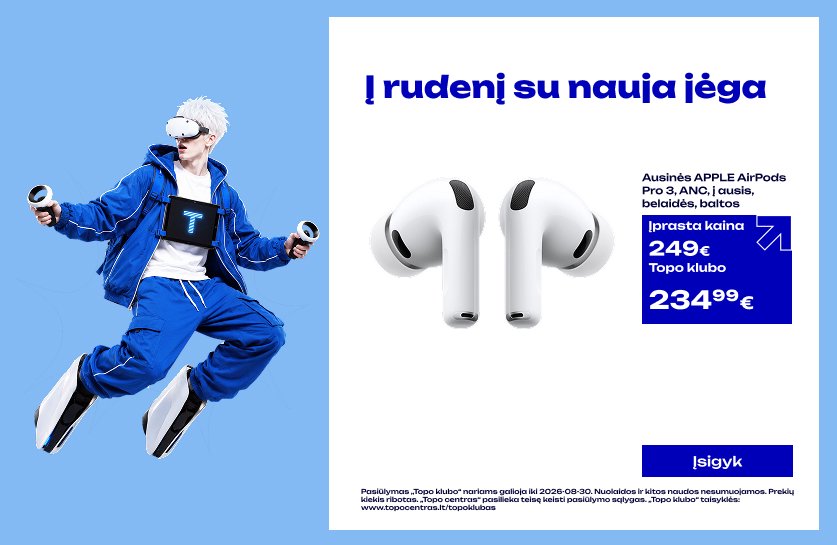 Ausinės APPLE AirPods Pro 3, ANC, į ausis, belaidės, baltos