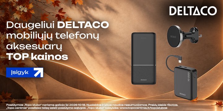 Daugeliui DELTACO mobiliųjų telefonų aksesuarų TOP kainos!